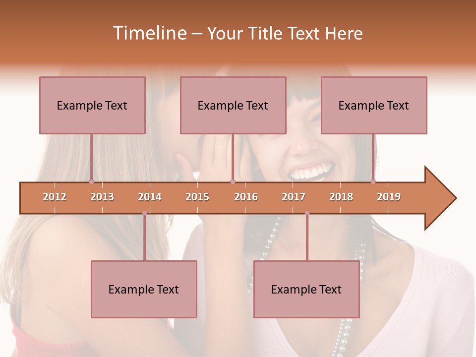 Two Women Are Smiling And Touching Each Other PowerPoint Template