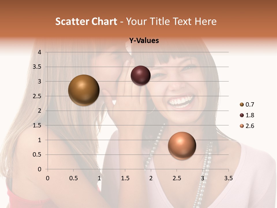 Two Women Are Smiling And Touching Each Other PowerPoint Template