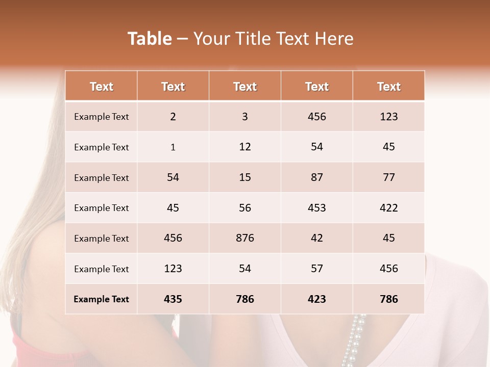 Two Women Are Smiling And Touching Each Other PowerPoint Template