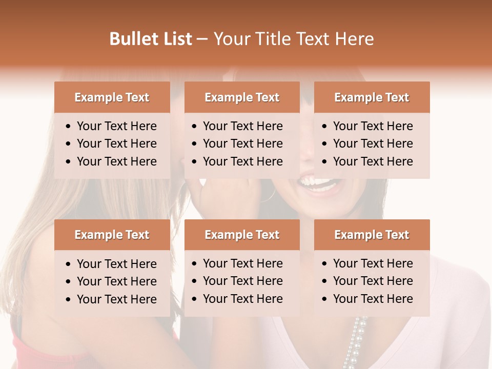 Two Women Are Smiling And Touching Each Other PowerPoint Template