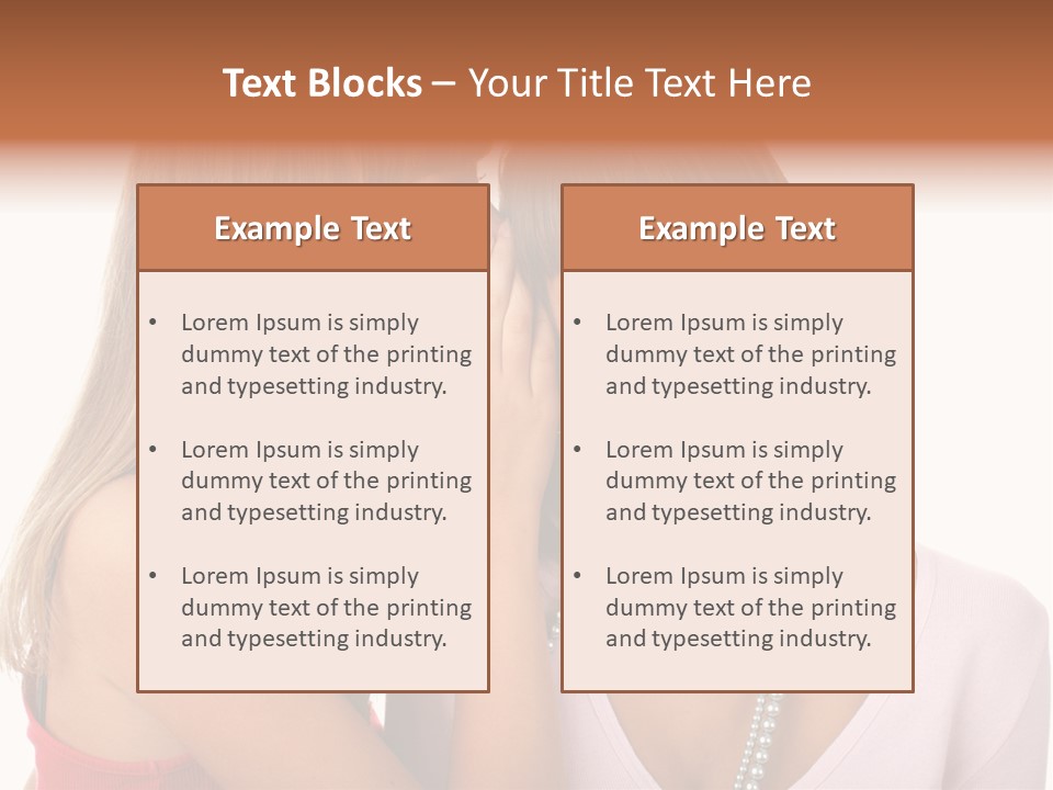 Two Women Are Smiling And Touching Each Other PowerPoint Template