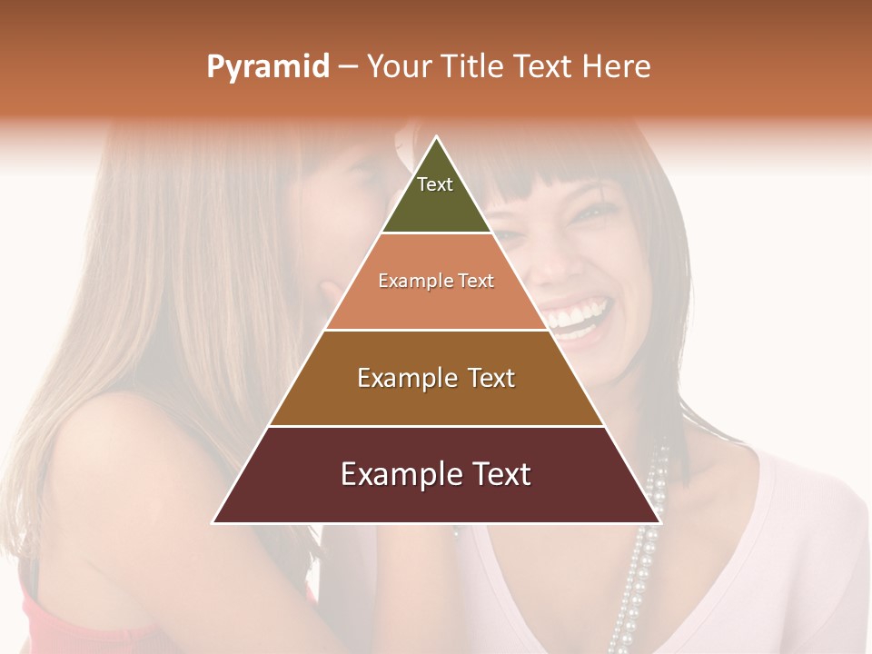 Two Women Are Smiling And Touching Each Other PowerPoint Template