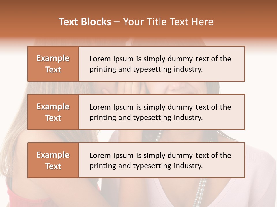 Two Women Are Smiling And Touching Each Other PowerPoint Template