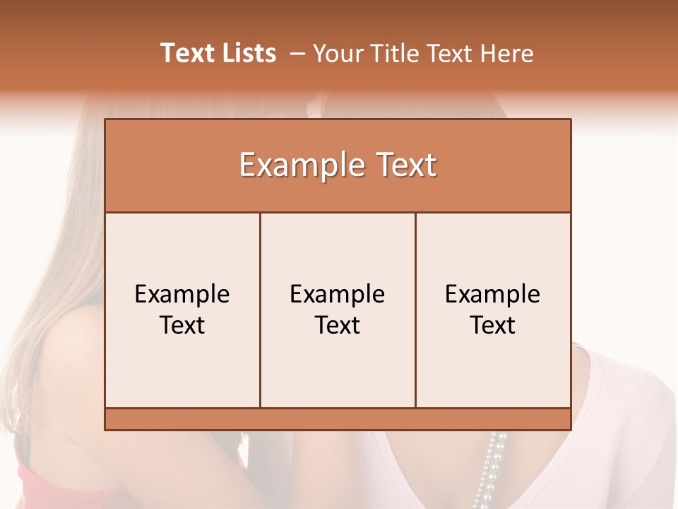 Two Women Are Smiling And Touching Each Other PowerPoint Template
