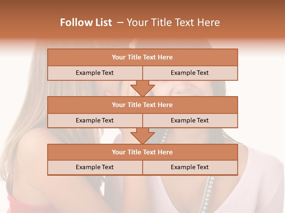Two Women Are Smiling And Touching Each Other PowerPoint Template