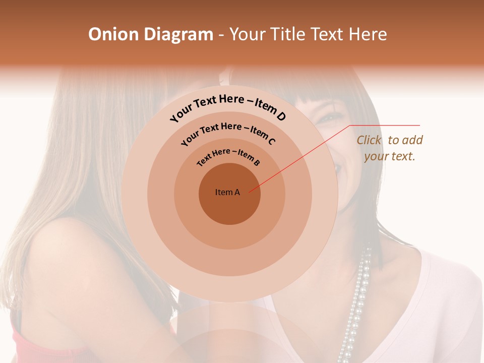 Two Women Are Smiling And Touching Each Other PowerPoint Template