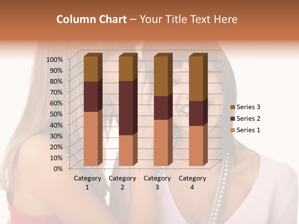 Two Women Are Smiling And Touching Each Other PowerPoint Template