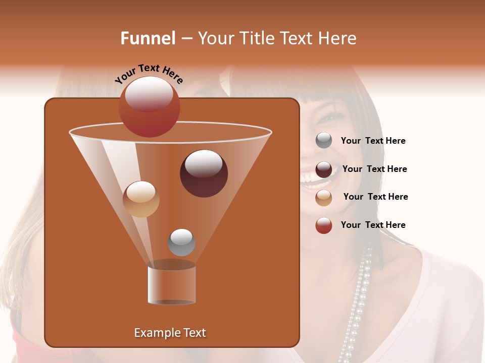 Two Women Are Smiling And Touching Each Other PowerPoint Template