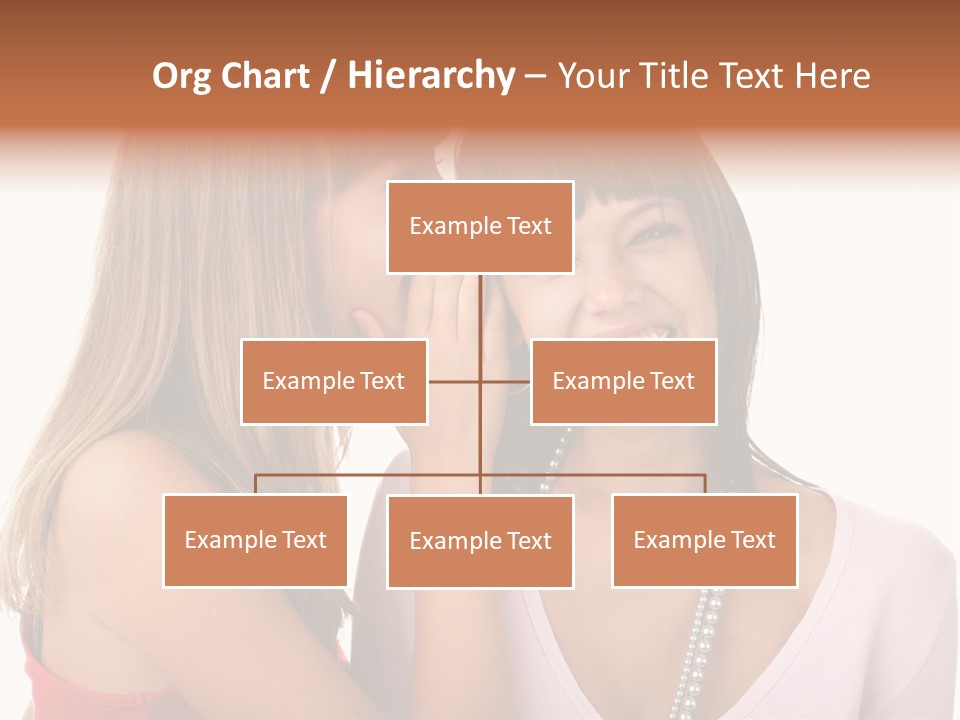 Two Women Are Smiling And Touching Each Other PowerPoint Template