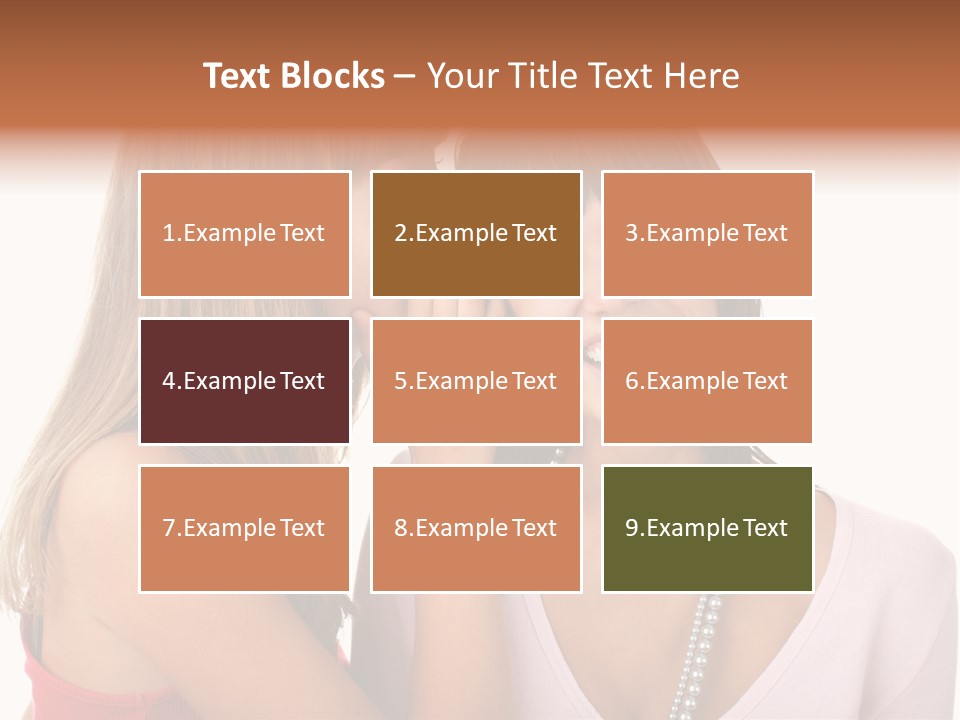 Two Women Are Smiling And Touching Each Other PowerPoint Template