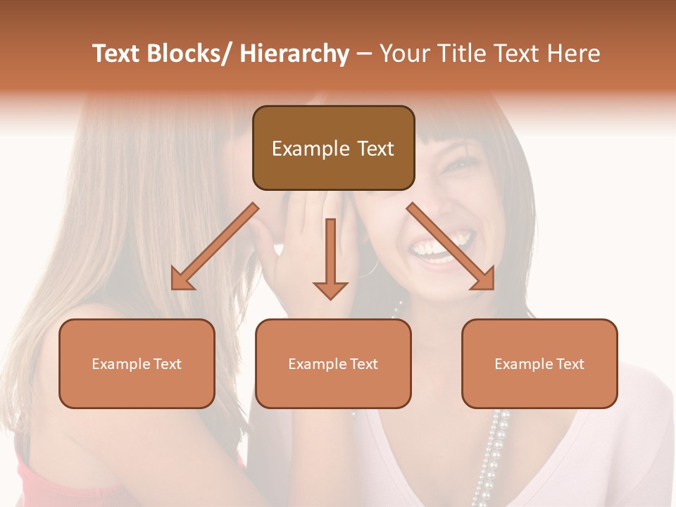 Two Women Are Smiling And Touching Each Other PowerPoint Template