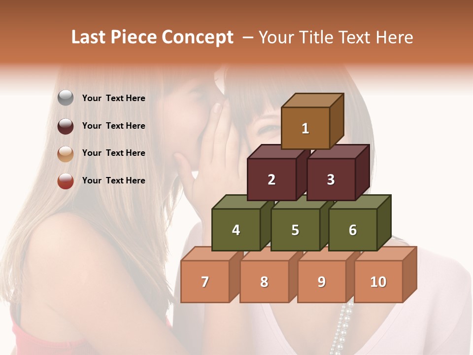 Two Women Are Smiling And Touching Each Other PowerPoint Template