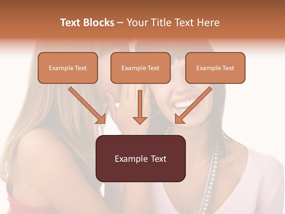 Two Women Are Smiling And Touching Each Other PowerPoint Template
