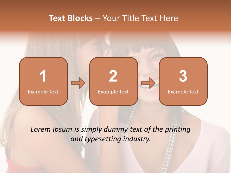 Two Women Are Smiling And Touching Each Other PowerPoint Template