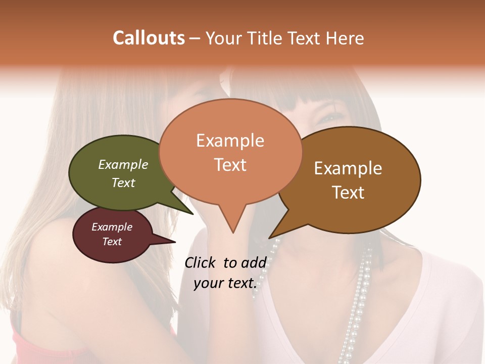 Two Women Are Smiling And Touching Each Other PowerPoint Template