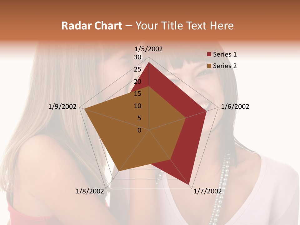 Two Women Are Smiling And Touching Each Other PowerPoint Template
