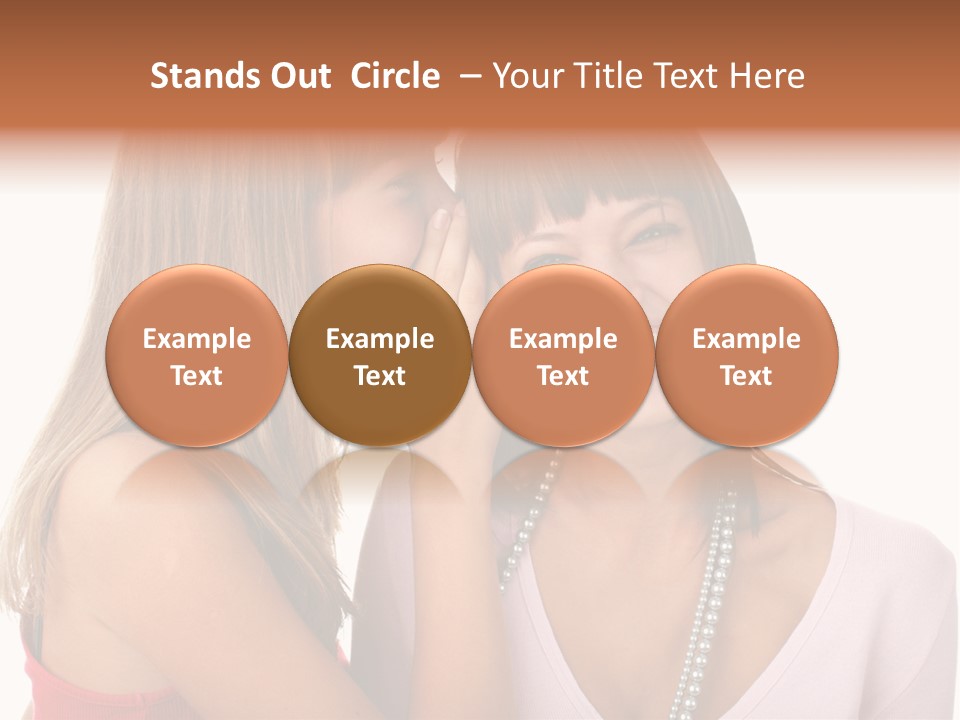 Two Women Are Smiling And Touching Each Other PowerPoint Template