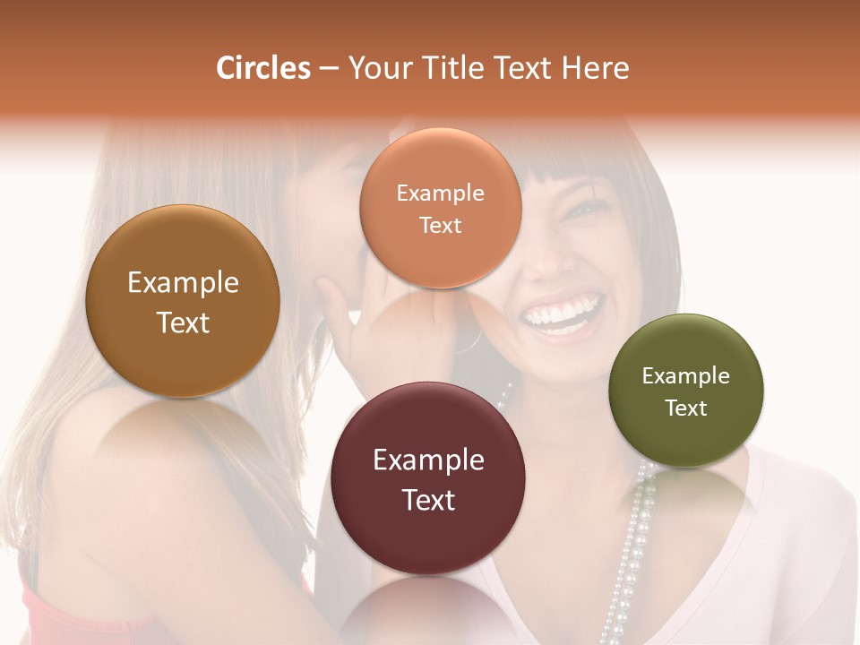 Two Women Are Smiling And Touching Each Other PowerPoint Template