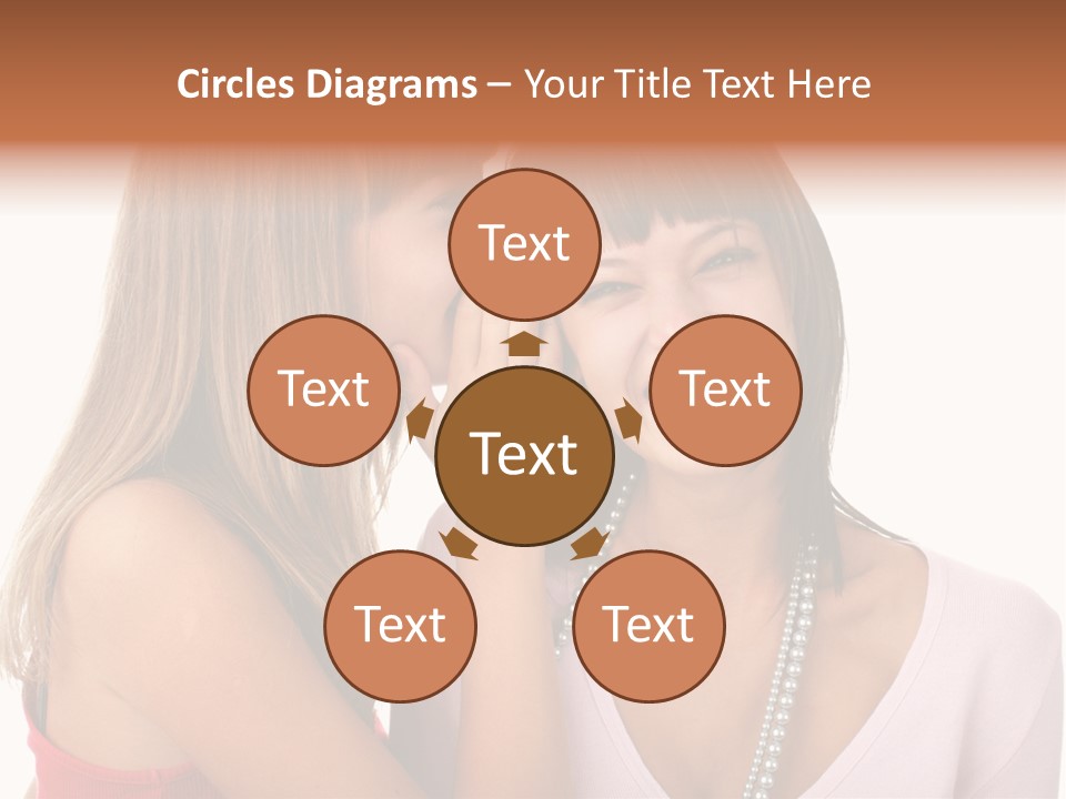 Two Women Are Smiling And Touching Each Other PowerPoint Template