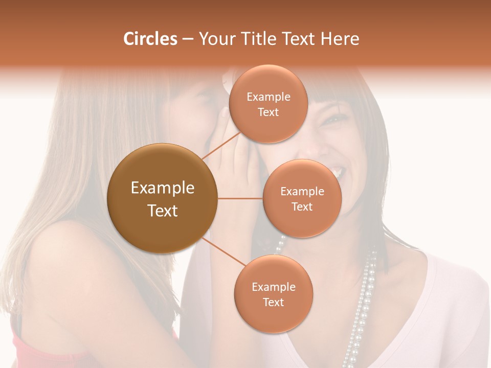 Two Women Are Smiling And Touching Each Other PowerPoint Template