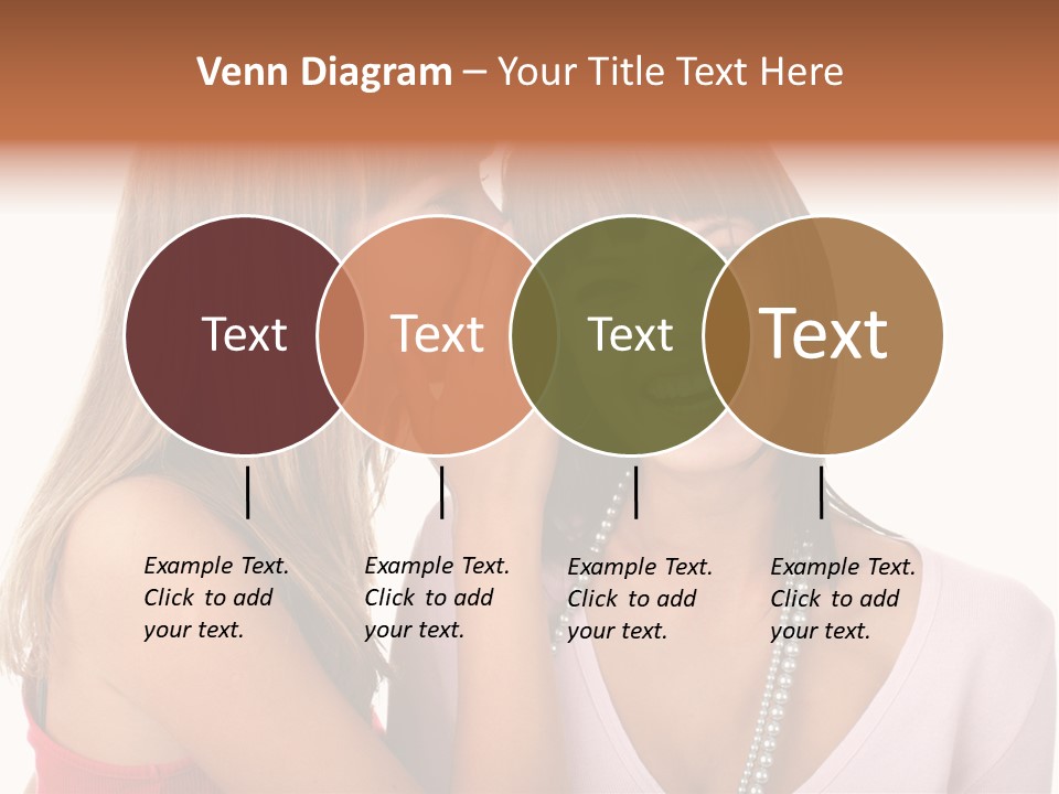 Two Women Are Smiling And Touching Each Other PowerPoint Template