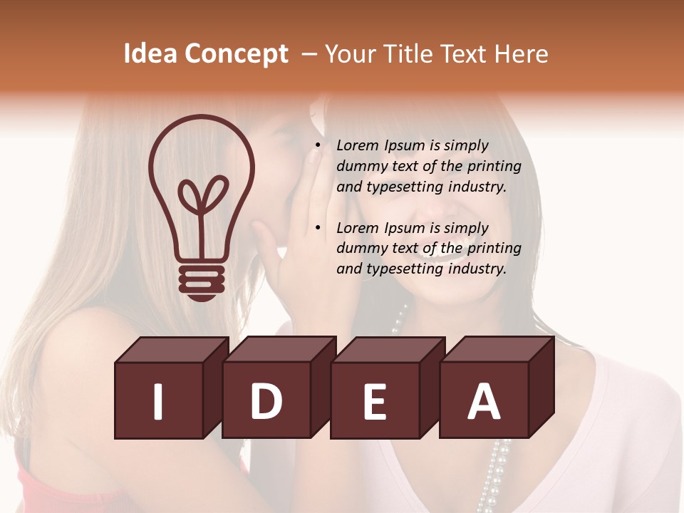 Two Women Are Smiling And Touching Each Other PowerPoint Template