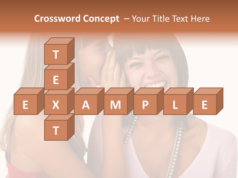 Two Women Are Smiling And Touching Each Other PowerPoint Template