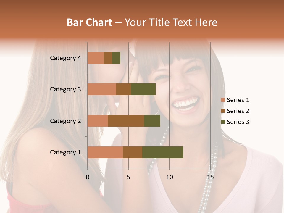 Two Women Are Smiling And Touching Each Other PowerPoint Template