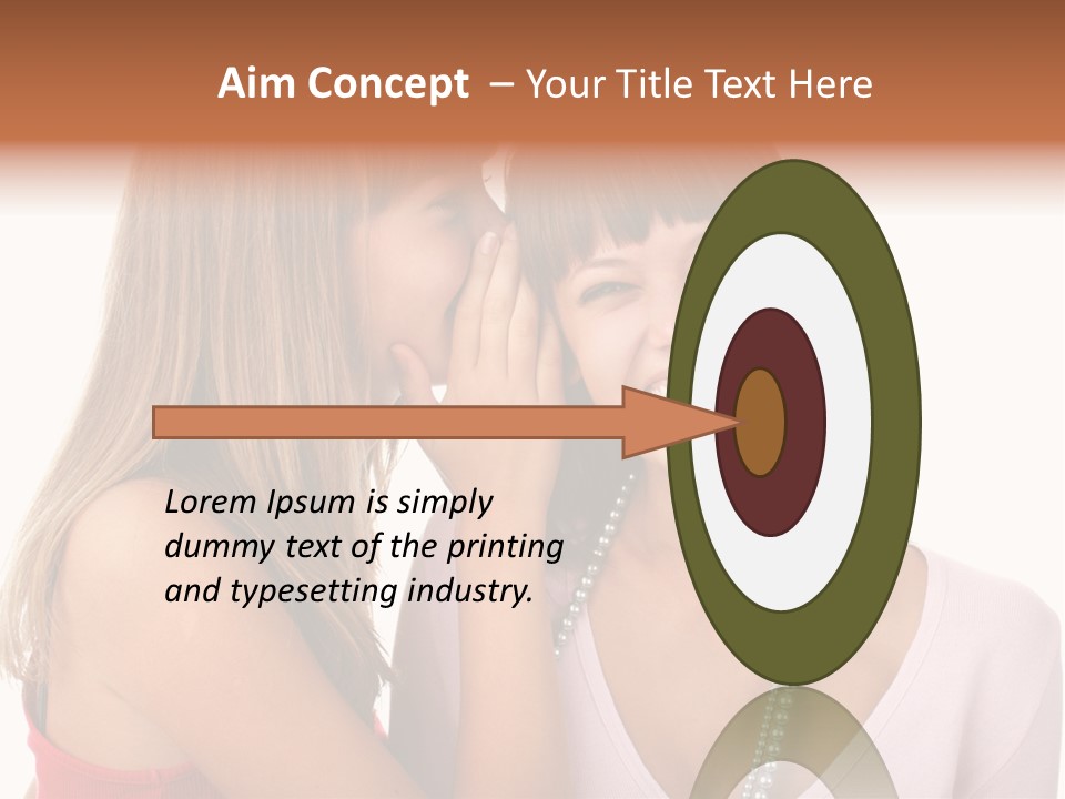 Two Women Are Smiling And Touching Each Other PowerPoint Template