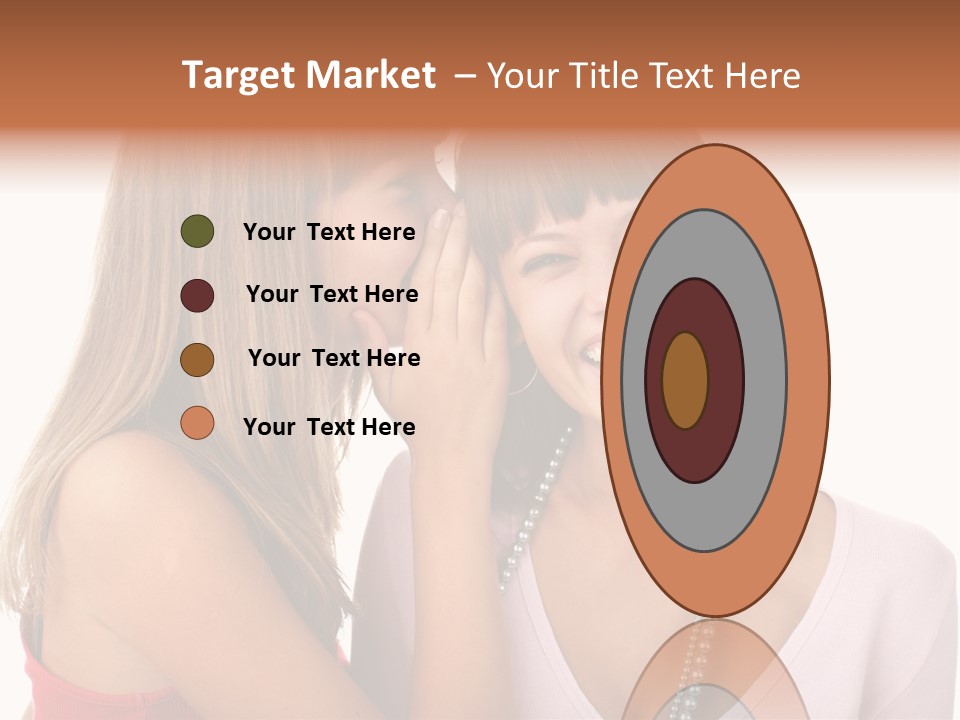 Two Women Are Smiling And Touching Each Other PowerPoint Template