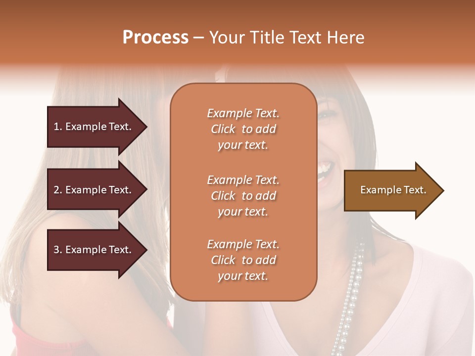 Two Women Are Smiling And Touching Each Other PowerPoint Template