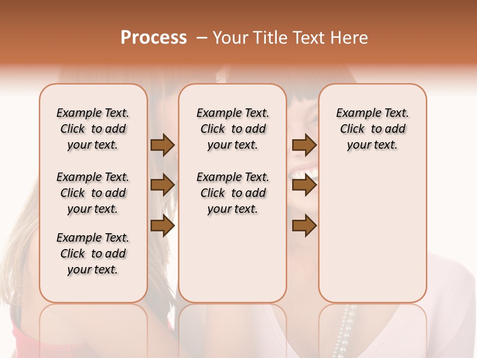 Two Women Are Smiling And Touching Each Other PowerPoint Template