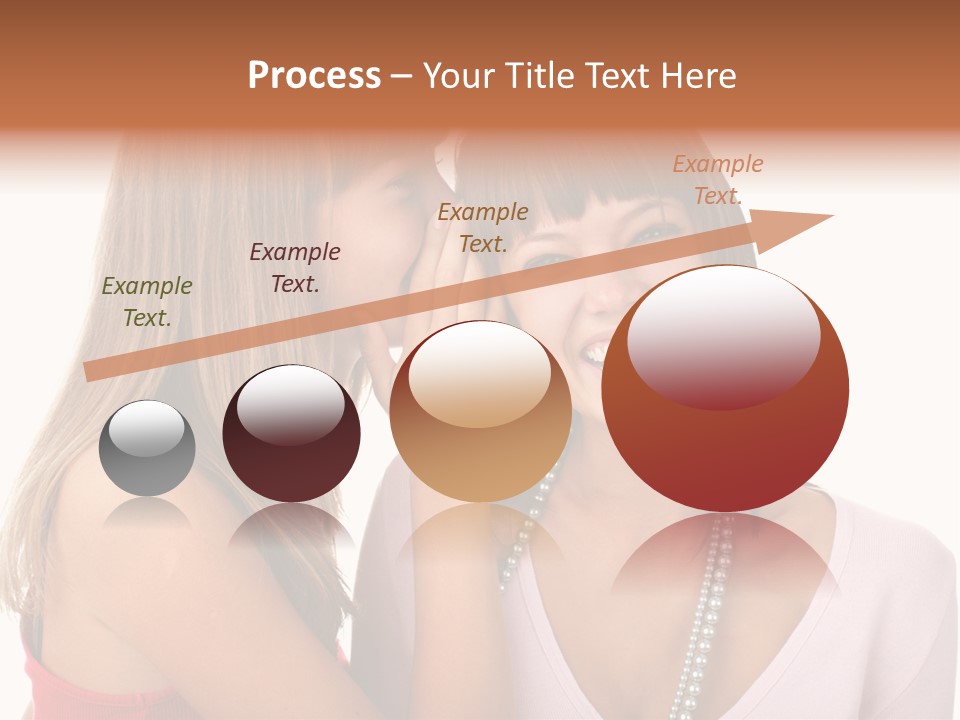 Two Women Are Smiling And Touching Each Other PowerPoint Template