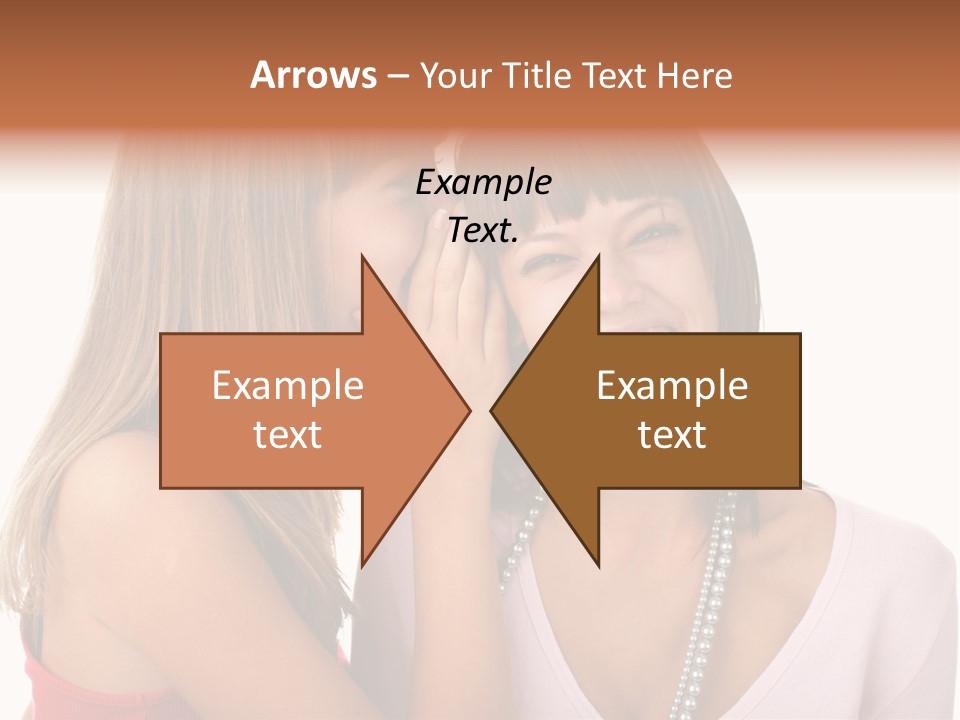 Two Women Are Smiling And Touching Each Other PowerPoint Template