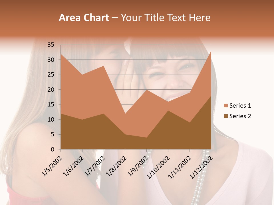 Two Women Are Smiling And Touching Each Other PowerPoint Template