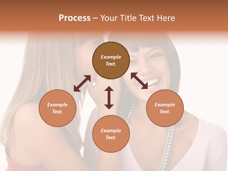 Two Women Are Smiling And Touching Each Other PowerPoint Template