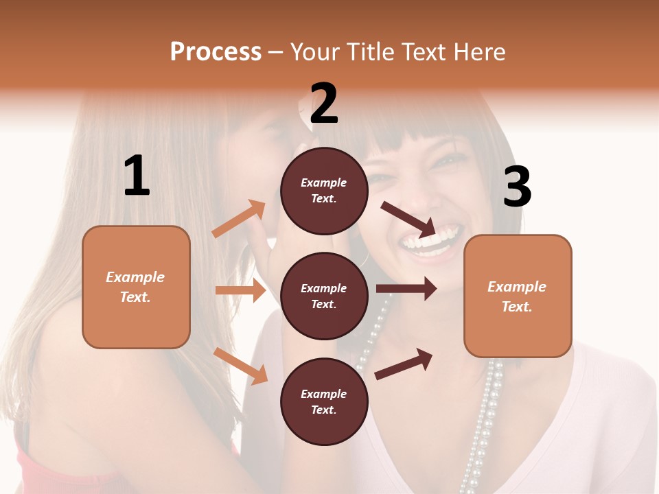 Two Women Are Smiling And Touching Each Other PowerPoint Template