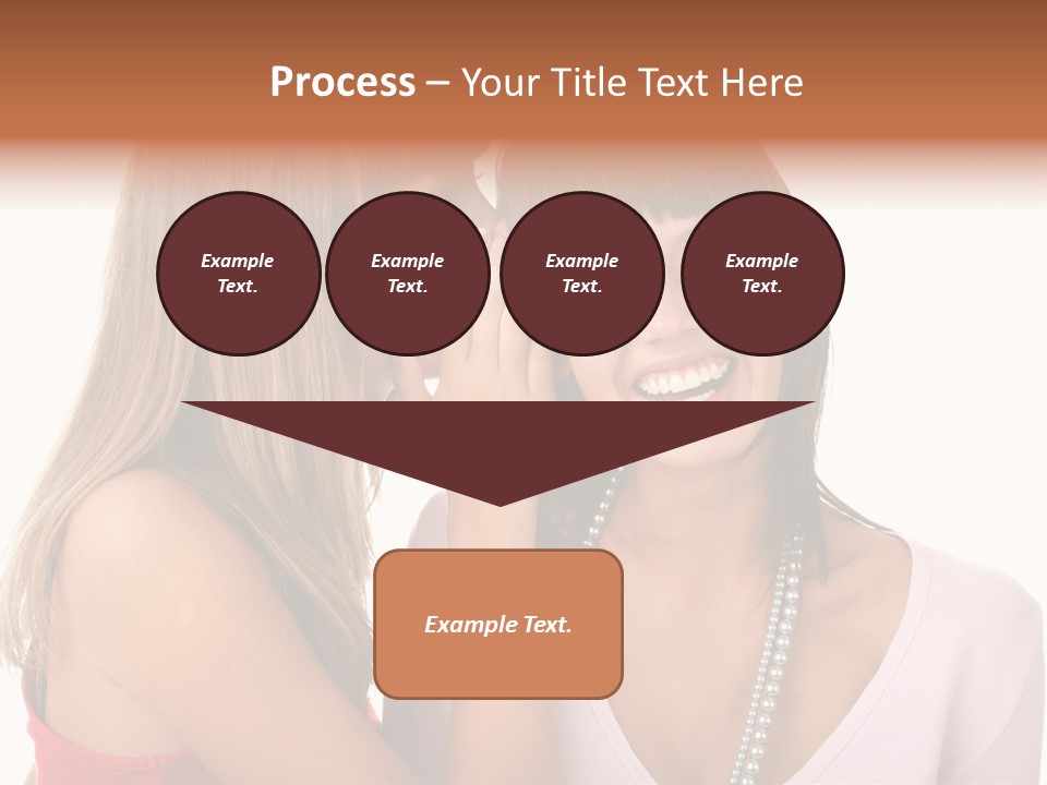 Two Women Are Smiling And Touching Each Other PowerPoint Template