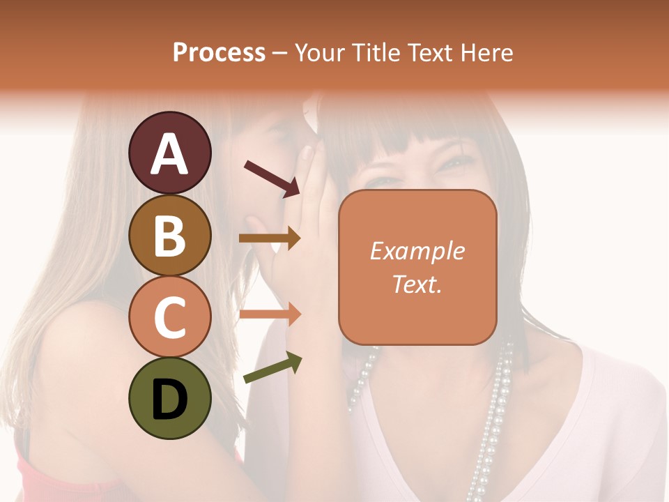 Two Women Are Smiling And Touching Each Other PowerPoint Template