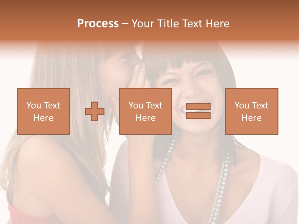 Two Women Are Smiling And Touching Each Other PowerPoint Template