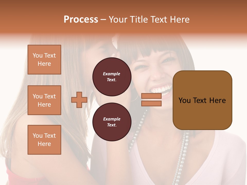 Two Women Are Smiling And Touching Each Other PowerPoint Template