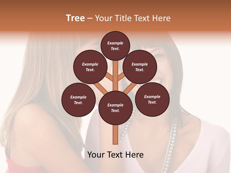 Two Women Are Smiling And Touching Each Other PowerPoint Template