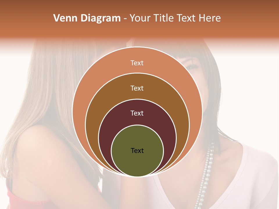 Two Women Are Smiling And Touching Each Other PowerPoint Template