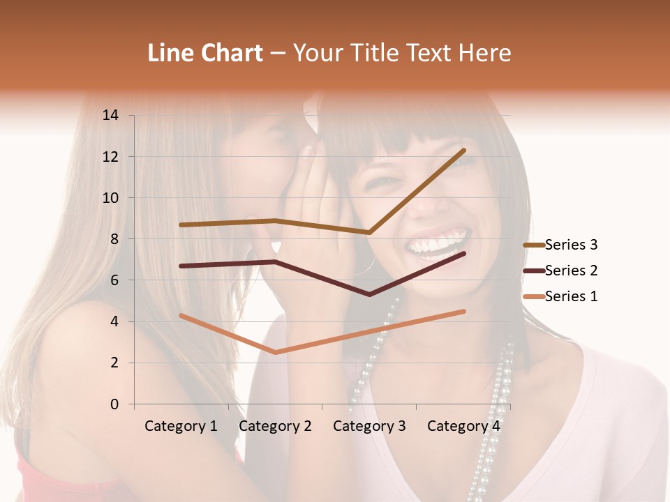 Two Women Are Smiling And Touching Each Other PowerPoint Template
