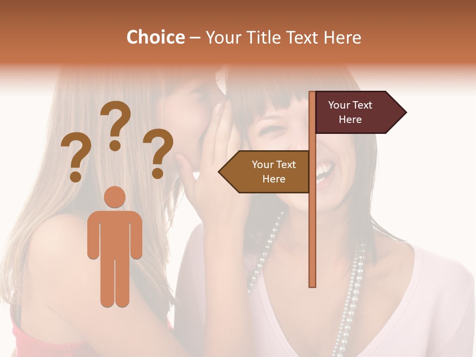Two Women Are Smiling And Touching Each Other PowerPoint Template