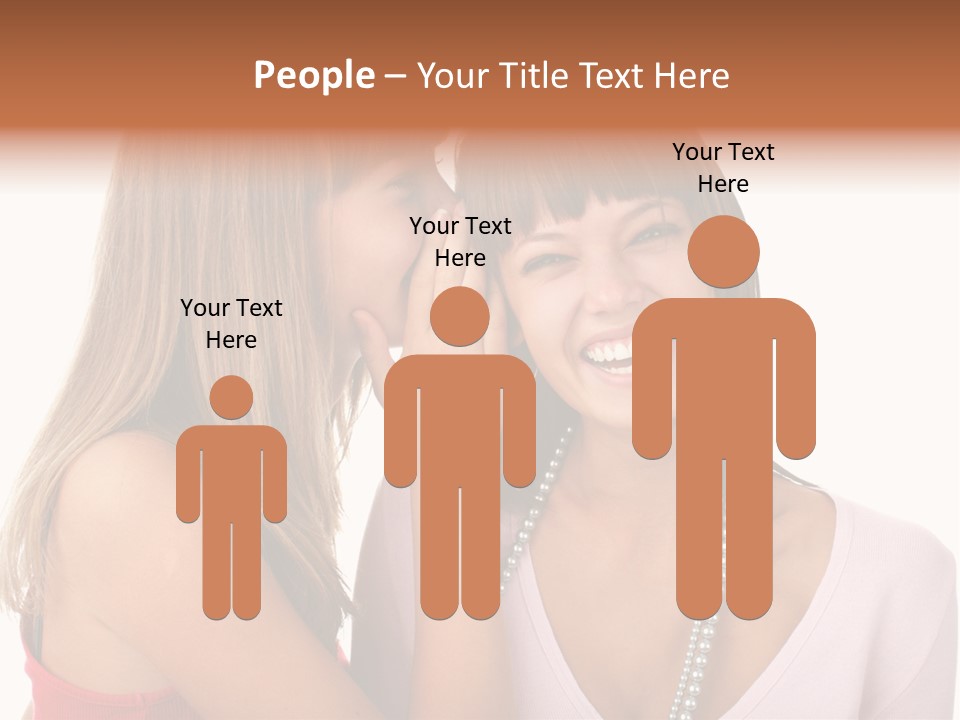 Two Women Are Smiling And Touching Each Other PowerPoint Template