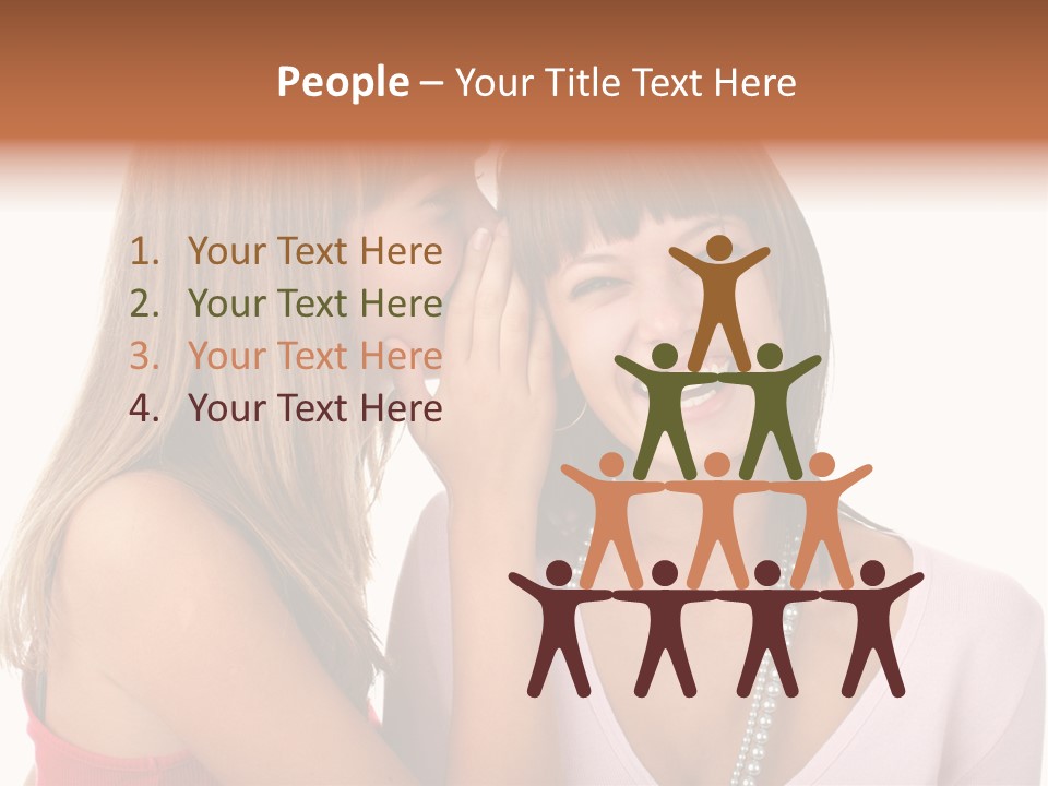 Two Women Are Smiling And Touching Each Other PowerPoint Template