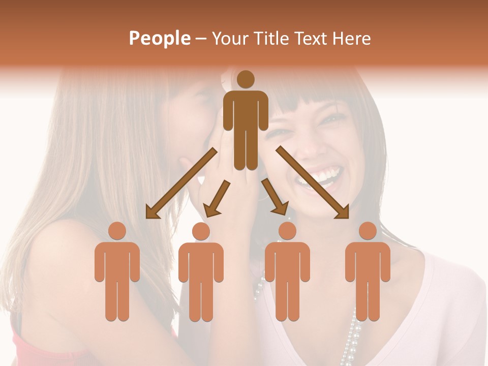 Two Women Are Smiling And Touching Each Other PowerPoint Template