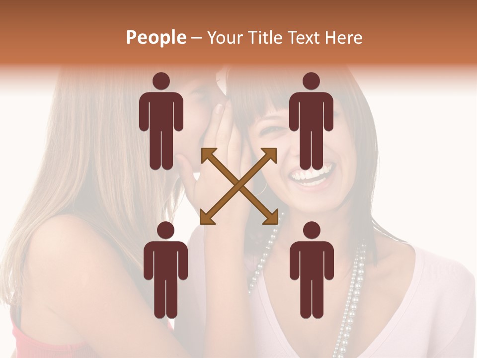 Two Women Are Smiling And Touching Each Other PowerPoint Template