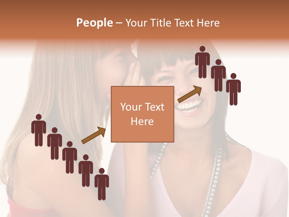 Two Women Are Smiling And Touching Each Other PowerPoint Template